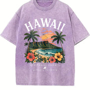 Paradise Found Hawaii Vintage Washed T-Shirt in Purple