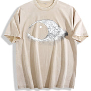 Dark Wind Eye Gothic Grunge Y2k Emo Scene Amity Affliction Vintage Washed T-Shirt in Beige
