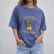 Violet Sorrengail Apothecary vintage washed oversized T-shirt in Blue