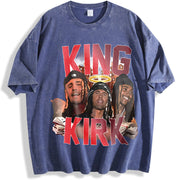 King Kirk Charlie From Oblock Kirkify Character Inspired vintage washed oversized T-shirt in Blue