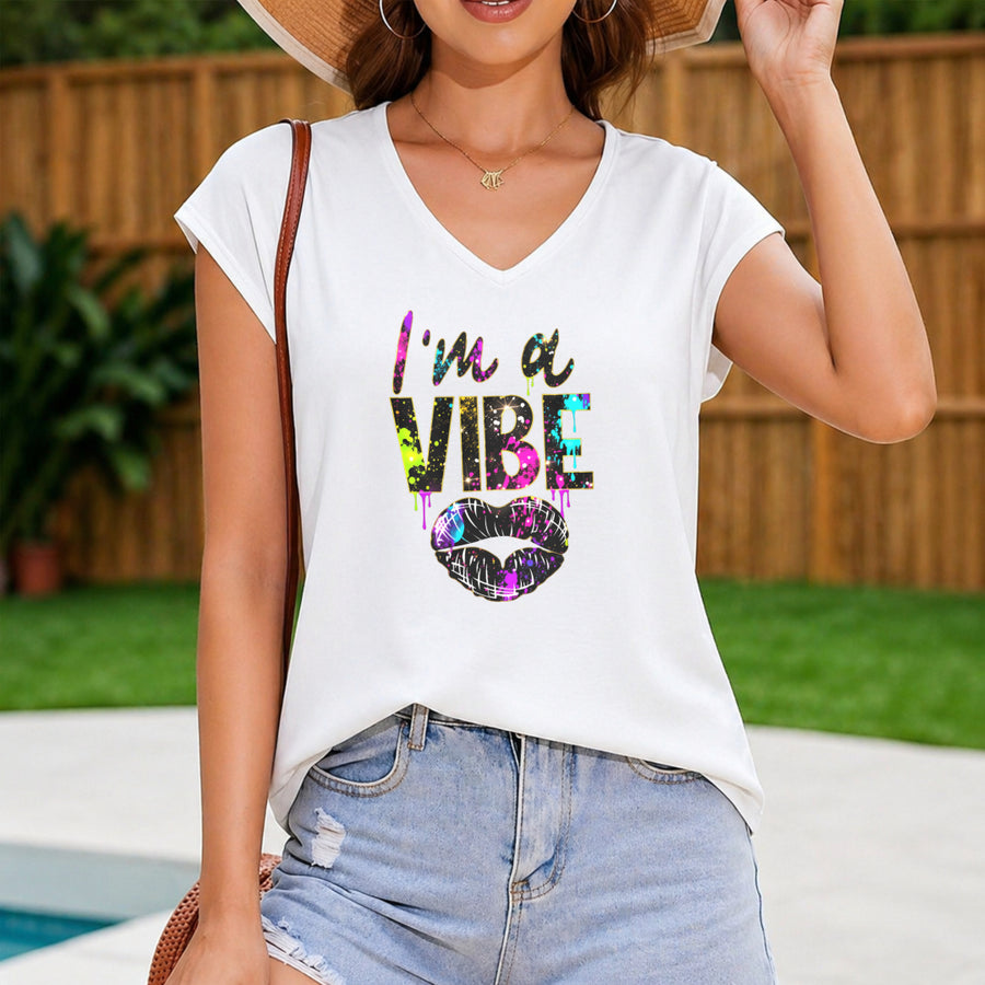 And Fun Letter Versatile Women's Color Cotton Tank Top in White