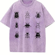 The Beetles Entomology Vintage Washed T-Shirt in Purple