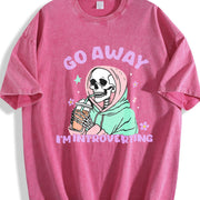 Go Away I'm in a Social Panic Vintage Washed T-Shirt in Red