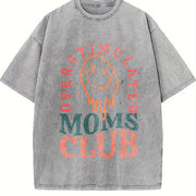 Overstimulated Moms Club Vintage Washed T-Shirt in Gray