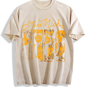 Stevie Legend Stevie Logo Vintage Washed T-Shirt in Beige