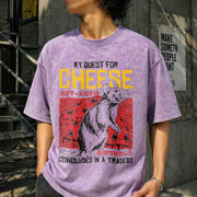 My Quest for Cheese Vintage Washed T-Shirt in Purple
