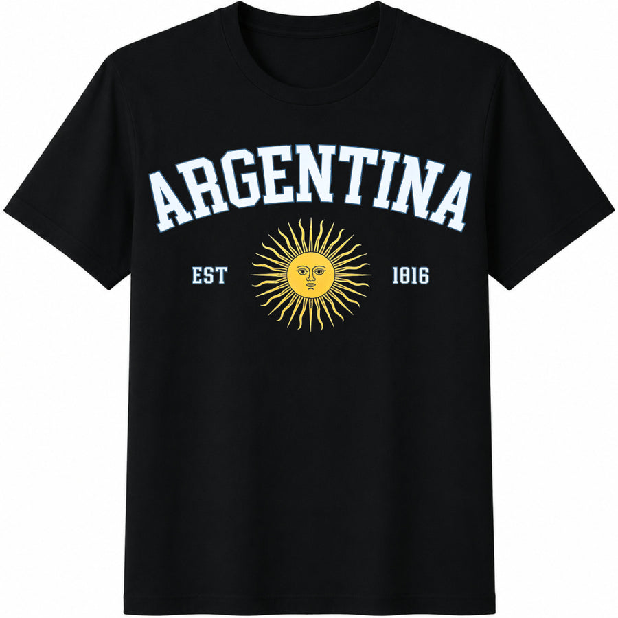 Argentina Est 1816 Cotton T-Shirt in Black