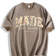 Bible Verse Cute Christian Jesus vintage washed oversized T-shirt in Brown