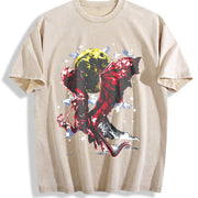 Fantasy Dragon Y2K Vintage Washed T-Shirt in Beige