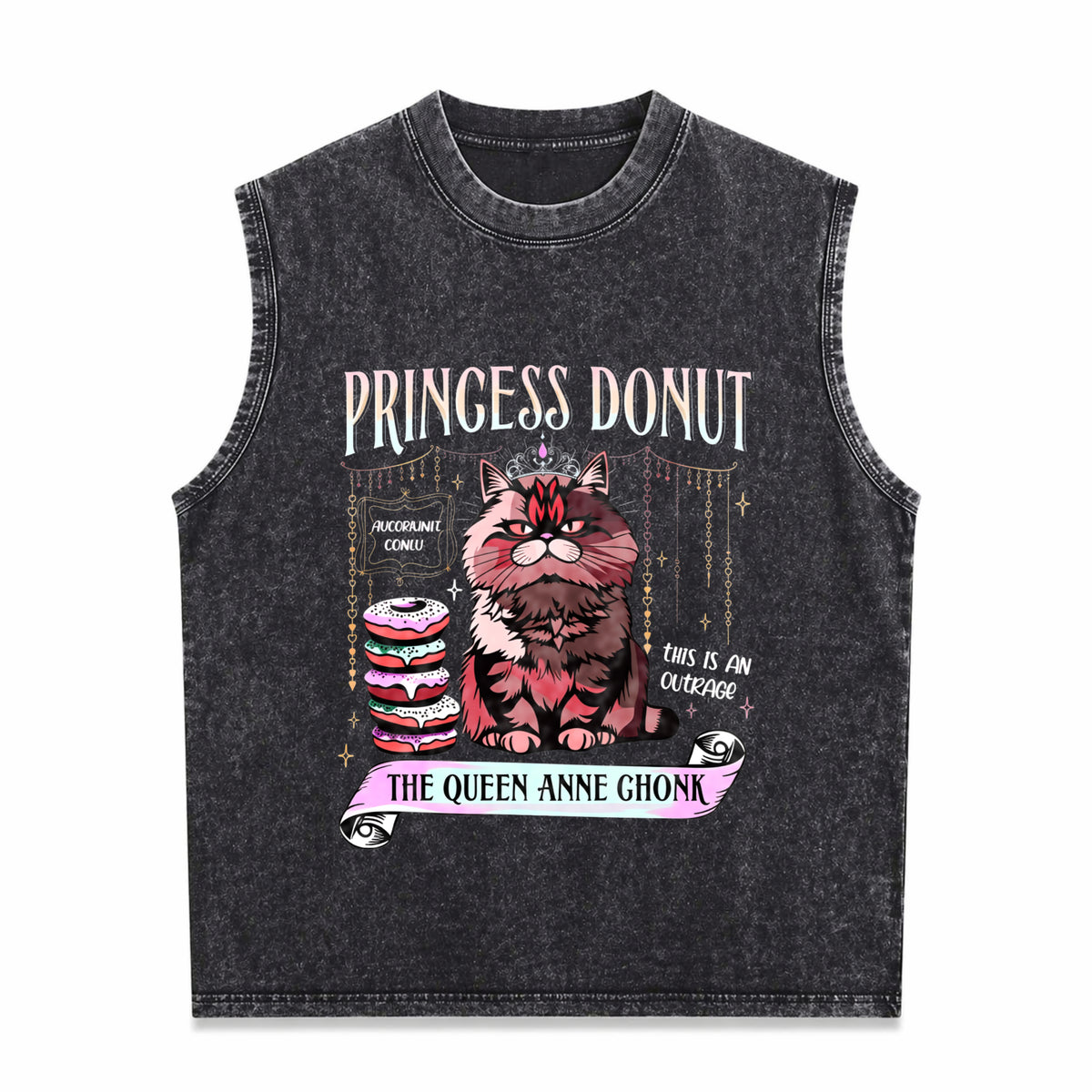Dungeon Crawler Carl for Retro Princess Donut Book Lovers Vintage Washed Tank Top in Black