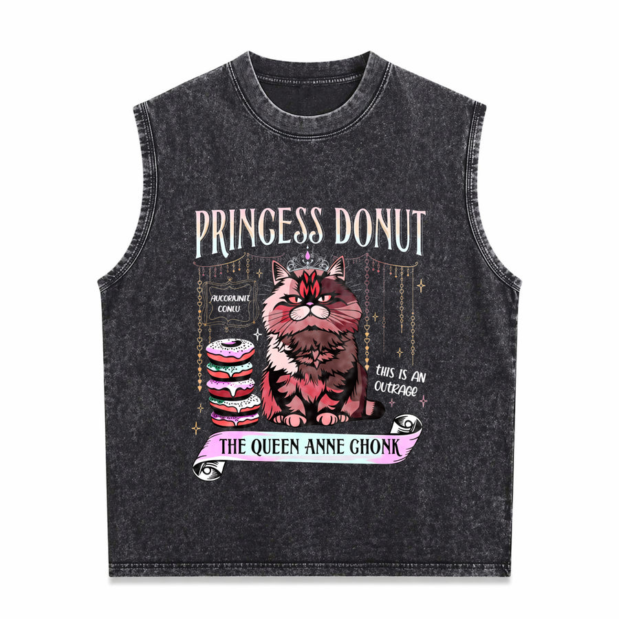 Dungeon Crawler Carl for Retro Princess Donut Book Lovers Vintage Washed Tank Top in Black