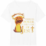 There Is Power in the Name of Jesus Cotton T-Shirt in White