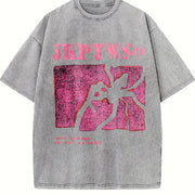 For Formal Urban Distressed Enthusiasts Vintage Washed T-Shirt in Gray