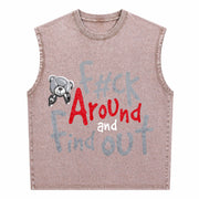 FK Around AND FIND OUT Vintage Washed Tank Top in Brown