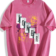 For Formal Urban Distressed Enthusiasts Vintage Washed T-Shirt in Red