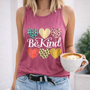 Three Neutral Hearts Women's Color Cotton Tank Top in Red