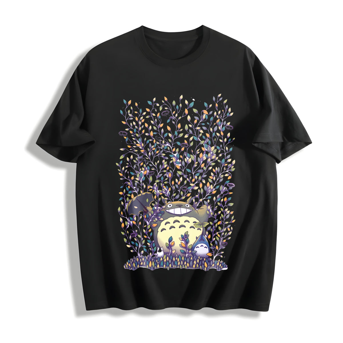 Studio Ghibli Totoro Inspired Ghibli Cotton T-Shirt in Black