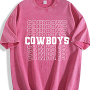 Cowboys Family Team Mascot Vintage Washed T-Shirt in Red