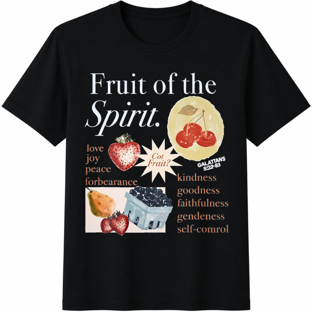 Fruit of the Spirit Cotton T-Shirt in Black