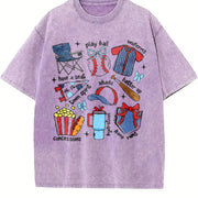 ZestLoop Coquette Baseball Vintage Washed T-Shirt in Purple