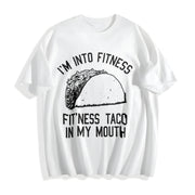 Fitness Taco Humor Gym Novelty Sarcastic Guys Classic Cotton T-Shirt in White
