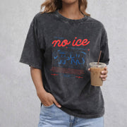 No ICE Front & Back vintage washed oversized T-shirt in Black