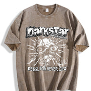 Darkstar Skull Rebellion Tank Vintage Washed T-Shirt in Brown