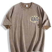 Camouflage Dad Retro Varsity Dad Vintage Washed T-Shirt in Brown