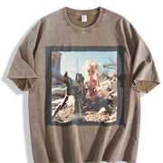 Glam Doll in a Shopping Cart Vintage Washed T-Shirt in Brown