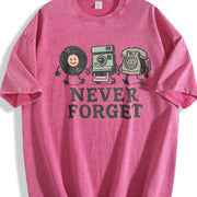 Omen's 90S Retro Floppy Disk & Up Graphics Vintage Washed T-Shirt in Red