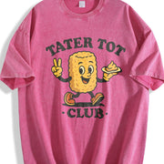 Tater Tot Club for Foodies Vintage Washed T-Shirt in Red