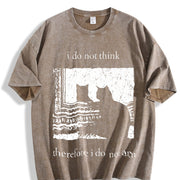 Black Cat 1pc Water Vintage Washed T-Shirt in Brown