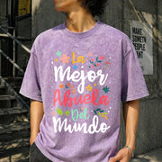 The Best Grandma in the World Vintage Washed T-Shirt in Purple