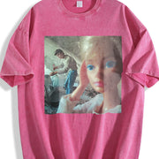 Glam Doll Selfie at the Doctor Vintage Washed T-Shirt in Red
