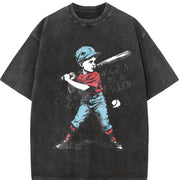 Wanna Be a Baller Shot Caller Vintage Washed T-Shirt in Black