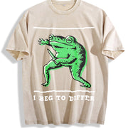 I Disagree Vintage Washed T-Shirt in Beige
