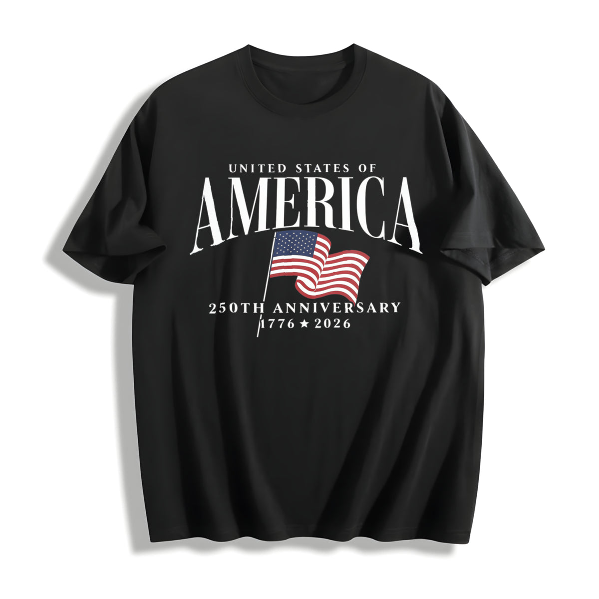 America's Semiquincentennial Cotton T-Shirt in Black