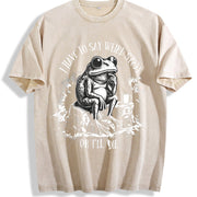 I Have to Say Weird Stuff or I'll Die Vintage Washed T-Shirt in Beige