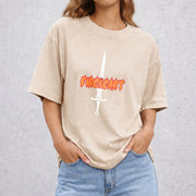 Fireheart vintage washed oversized T-shirt in Beige