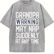 Grandpa Father's Day Papa Vintage Washed T-Shirt in Gray