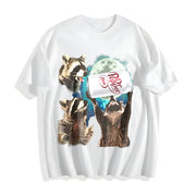 Three Raccoons Diet Dr Pepper Cotton T-Shirt in White