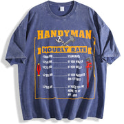 Handyman Hourly Rate vintage washed oversized T-shirt in Blue