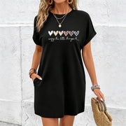 Dress for Made of Heart and Letter Designs Cotton T-Shirt in Black