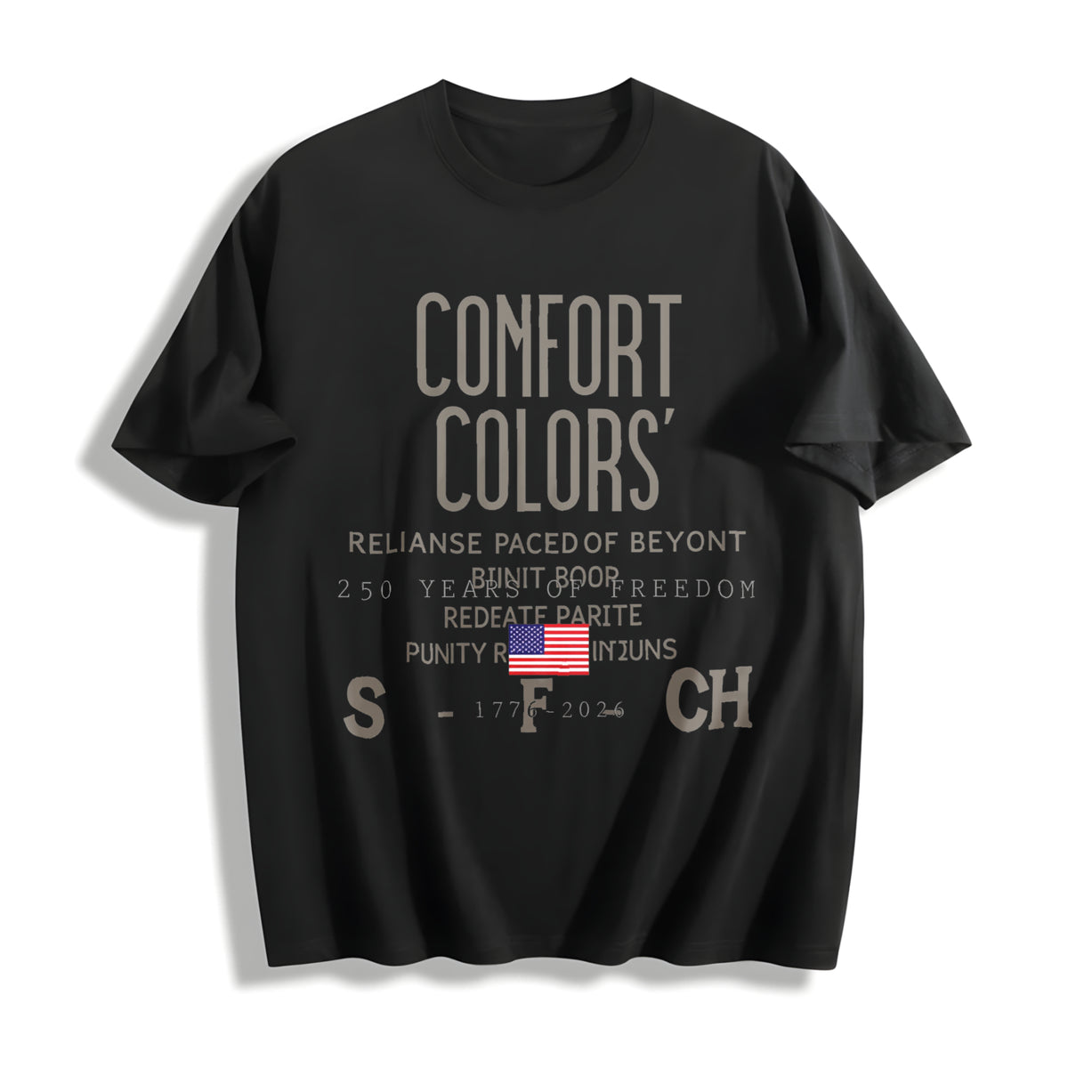America 250th Birthday Cotton T-Shirt in Black