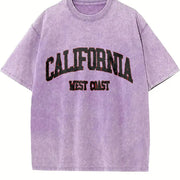 California West Coast Vintage Washed T-Shirt in Purple