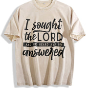 I Sought the Lord He Answered Vintage Washed T-Shirt in Beige