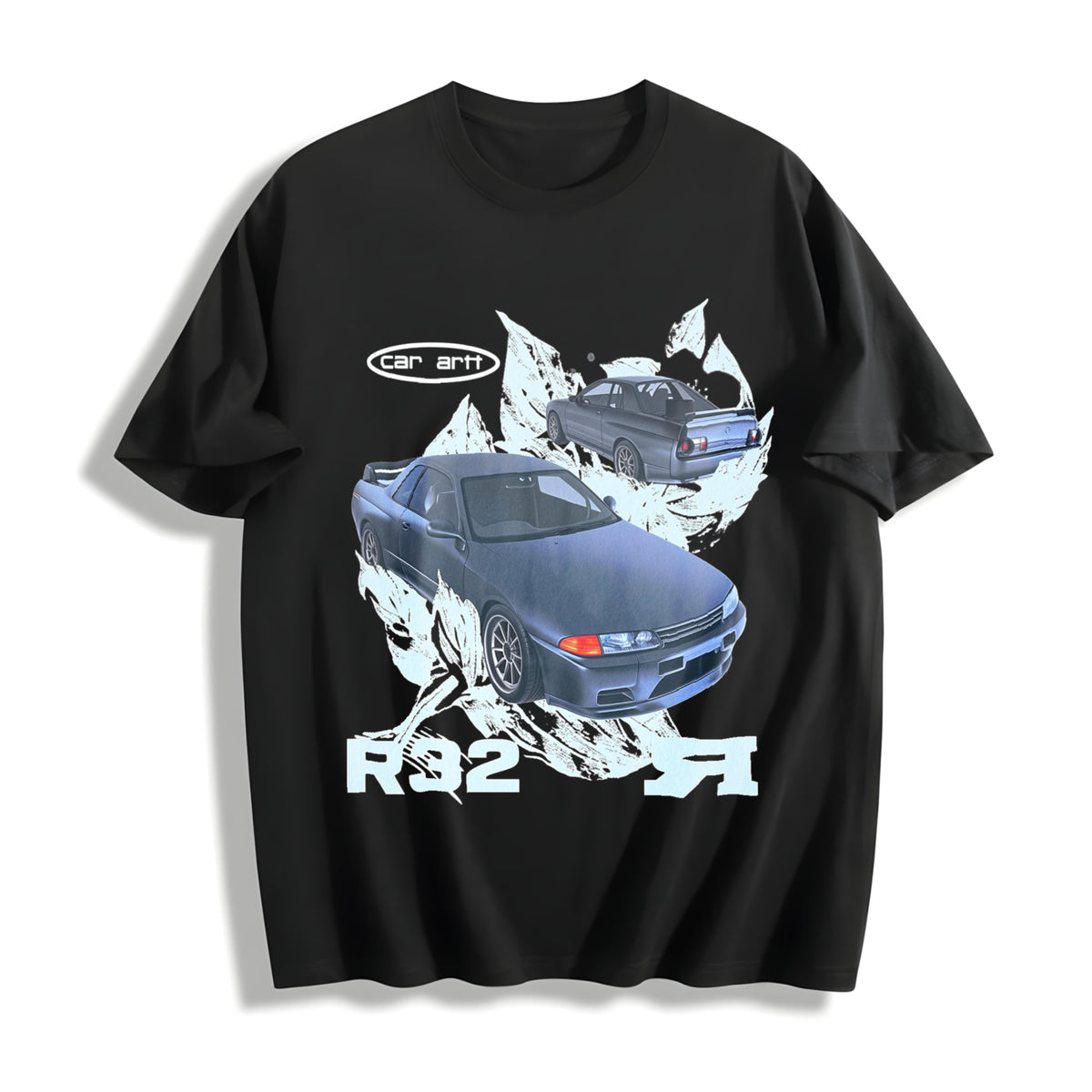 R32 Car Art Gothic Grunge Y2k Emo Scene Amity Affliction Cotton T-Shirt in Black