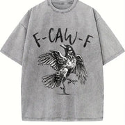 F-caw-F Cute For Woman vintage washed oversized T-shirt in Gray