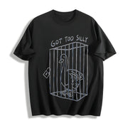 Got Too Silly Retro Silly Goose Cotton T-Shirt in Black