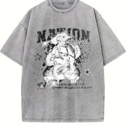 Nation Snake Skull Vintage Washed T-Shirt in Gray